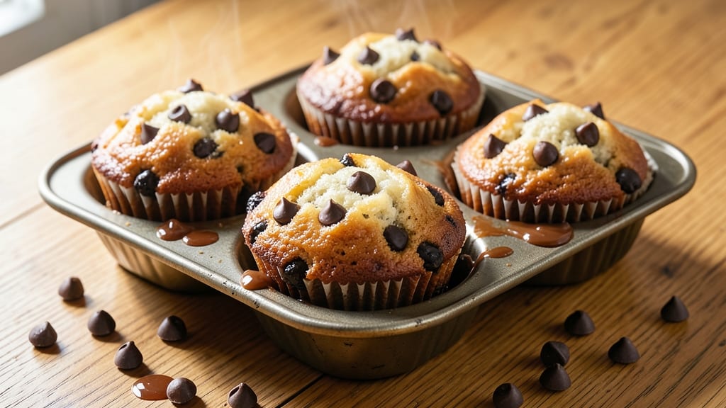 Brown Butter Chocolate Chip Muffins Recipe: Warm Vanilla Swirls and Crispy Edges