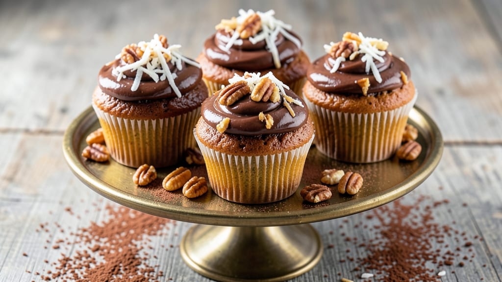 Baker's German Chocolate Cupcakes Recipe: Nutty Pecan Crunch and Molten Fudge Swirls