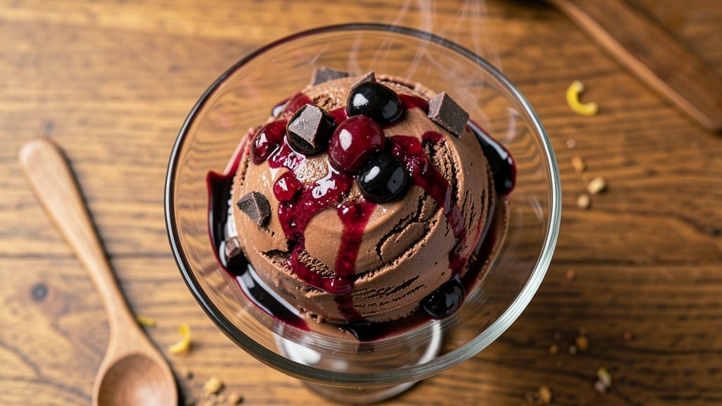 Black Cherry Chocolate Ice Cream Recipe: Deep Fruit Swirls and Rich Cocoa Crunch