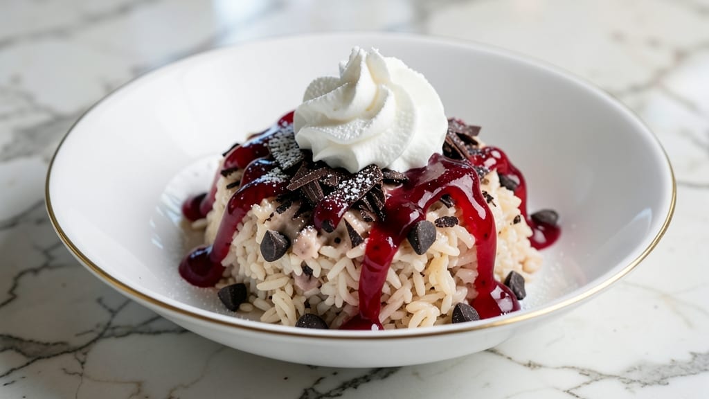 Cherry Chocolate Iced Rice Recipe: Crunchy Top and Creamy Swirls in One Bite