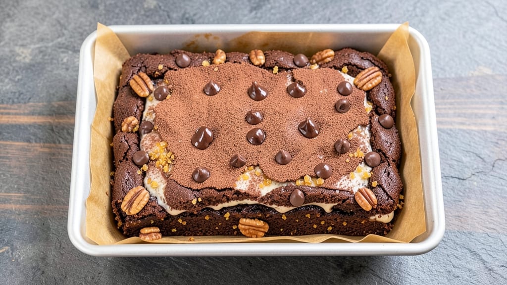 Brownie Recipe 9x13 With Chocolate Chips: Triple-Layered Fudgy Crunch and Melty Magic