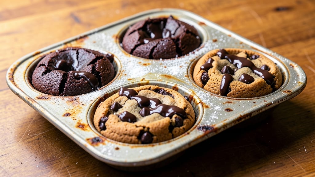 Brownie and Chocolate Chip Cookie Muffin Pan Recipe: Double-Layered Magic in One Bite