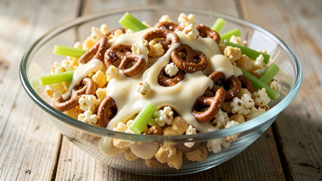 Chex Party Mix With White Chocolate Recipe: Crunchy Celery and Sweet Chocolate Bliss