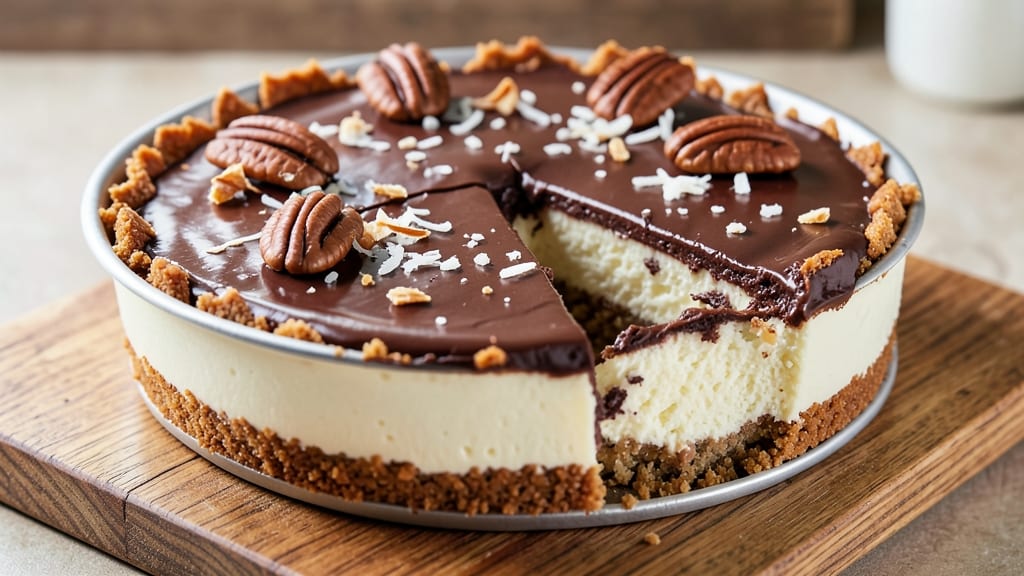 Cheesecake Factory German Chocolate Cheesecake Recipe: Double-Layered Crunch With Caramelized Pecans