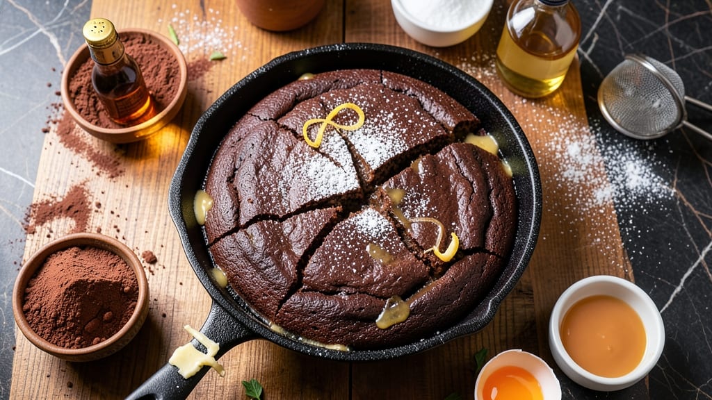 Cast Iron Chocolate Cake Recipe: Deep Cocoa Crust and Fudgy Core