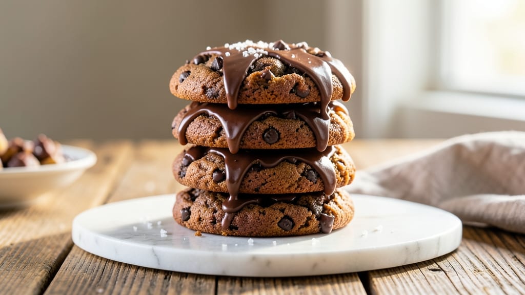 Chewy Triple Chocolate Cookies Recipe: Fudgy Cracks and Double Chocolate Chunks