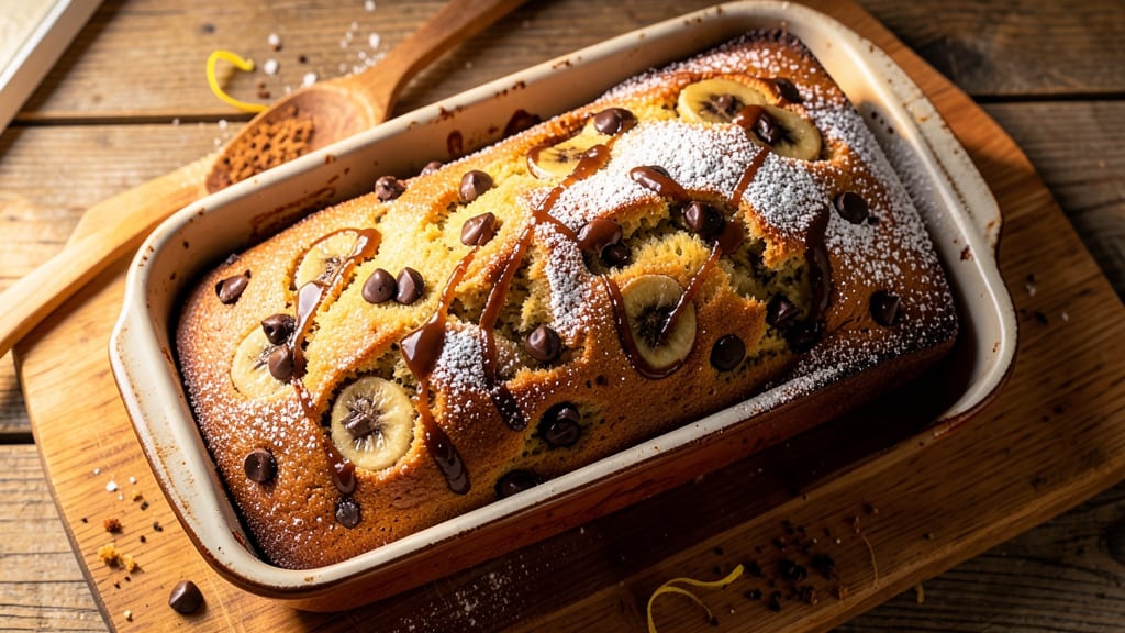Banana Chocolate Chip Loaf Cake Recipe: Moist Vanilla Base with Gooey Melts