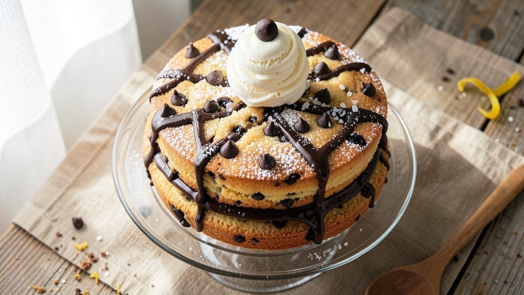 Best Chocolate Chip Cookie Cake Recipe Ever: Triple-Layered Cake With Gooey Chunks and Buttery Crust