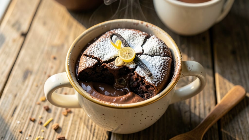 Brownie in a Mug Recipe with Hot Chocolate Mix: Microwave Mug Cake With Fudgy Layers