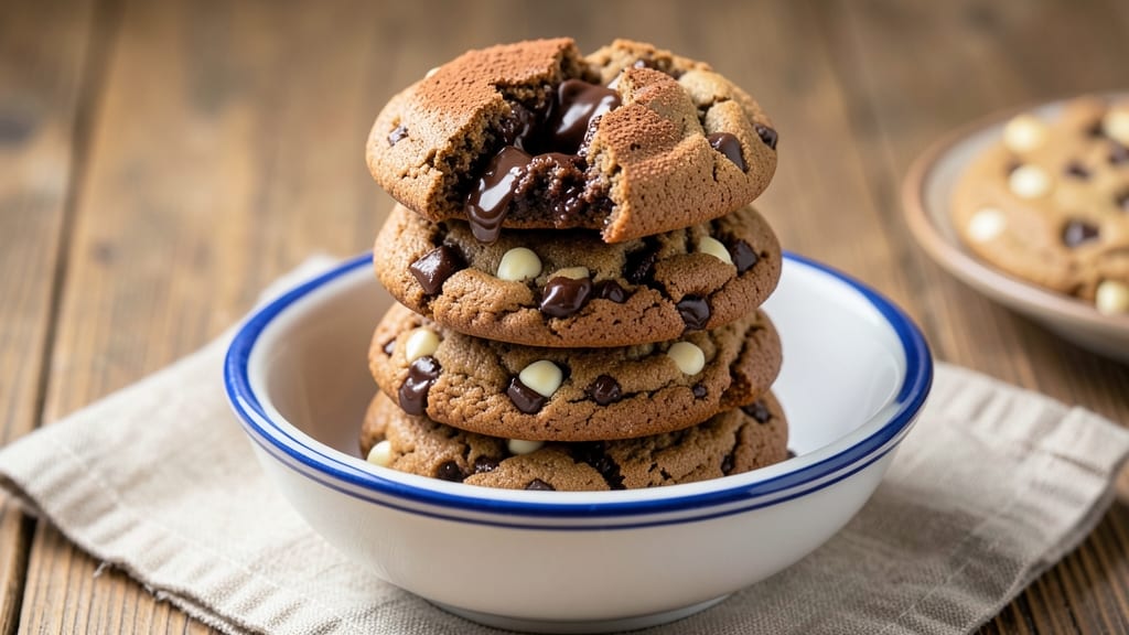 Blue Bowl Triple Chocolate Cookies Recipe: Three-Layered Fudge, Crunch, and Cream Cheese Bliss