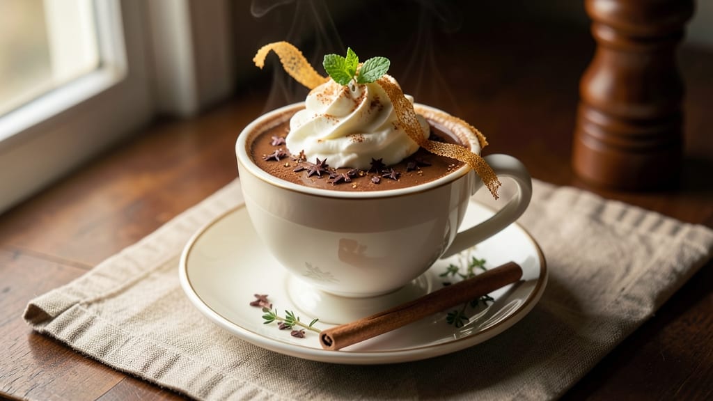 Café De Flore Hot Chocolate Recipe: Velvety Spiced Richness With Whipped Cream Topping