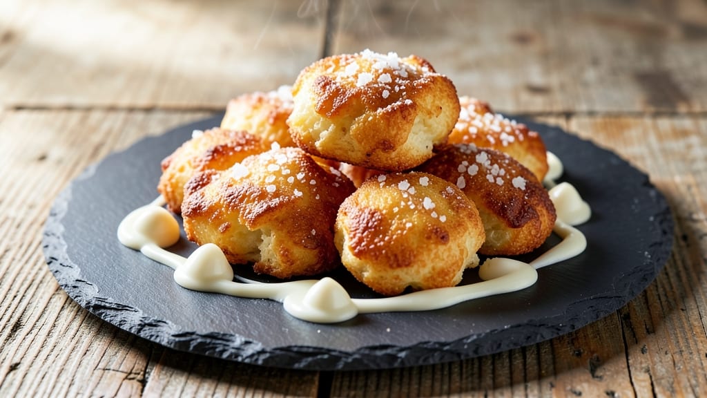Cheese Puffs With White Chocolate Recipe: Crispy Shells and Melty Rivulets